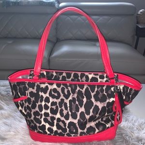 Coach Red and Leopard Purse